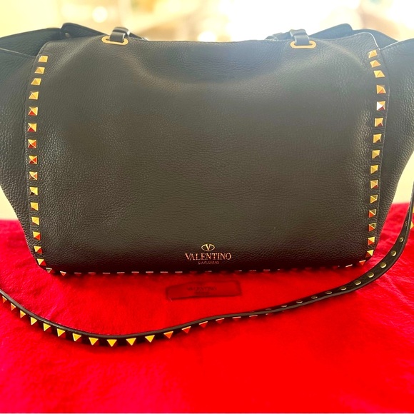 Valentino Garavani - Black Rockstud Tote Bag / Shoulder Bag / Crossbody Bag - Picture 4 of 16